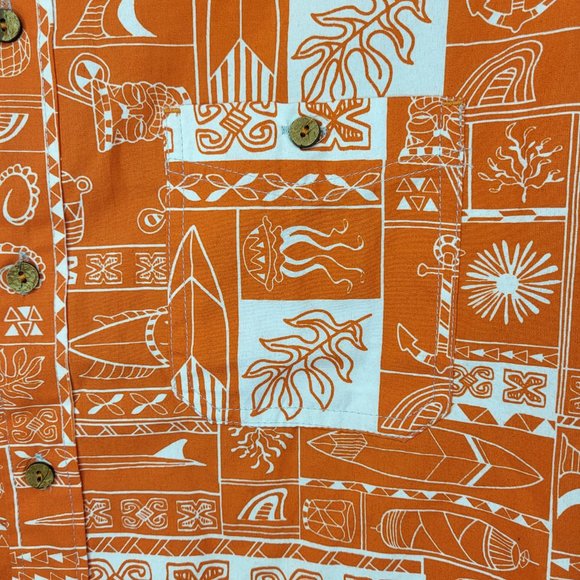 New Burnside Men's Size Medium Shirt Orange Button Short Sleeve Comfy Top - Picture 3 of 10